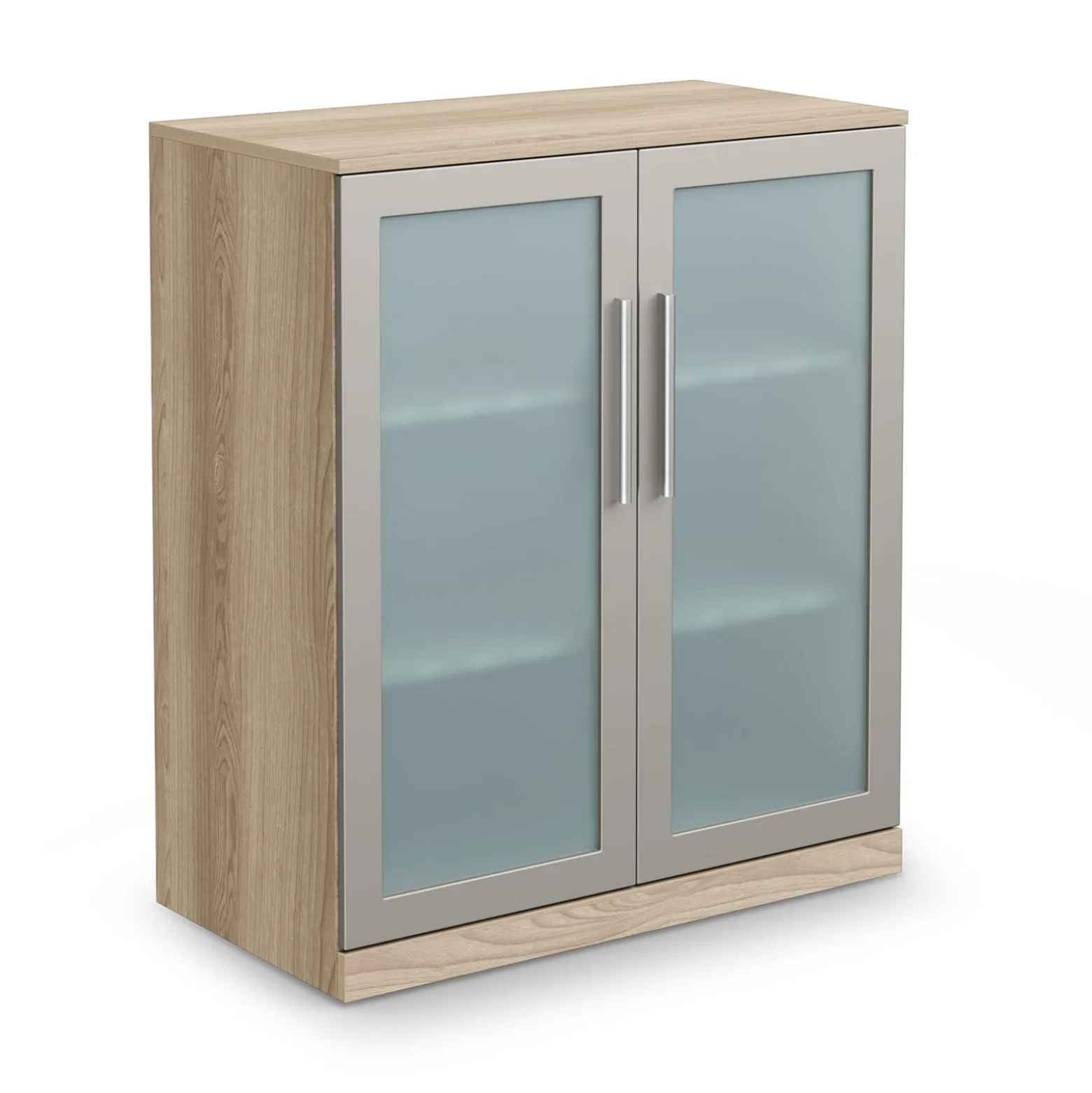 At Work Storage Cabinet with Glass Doors - 36'W x 19"D x 43"H
