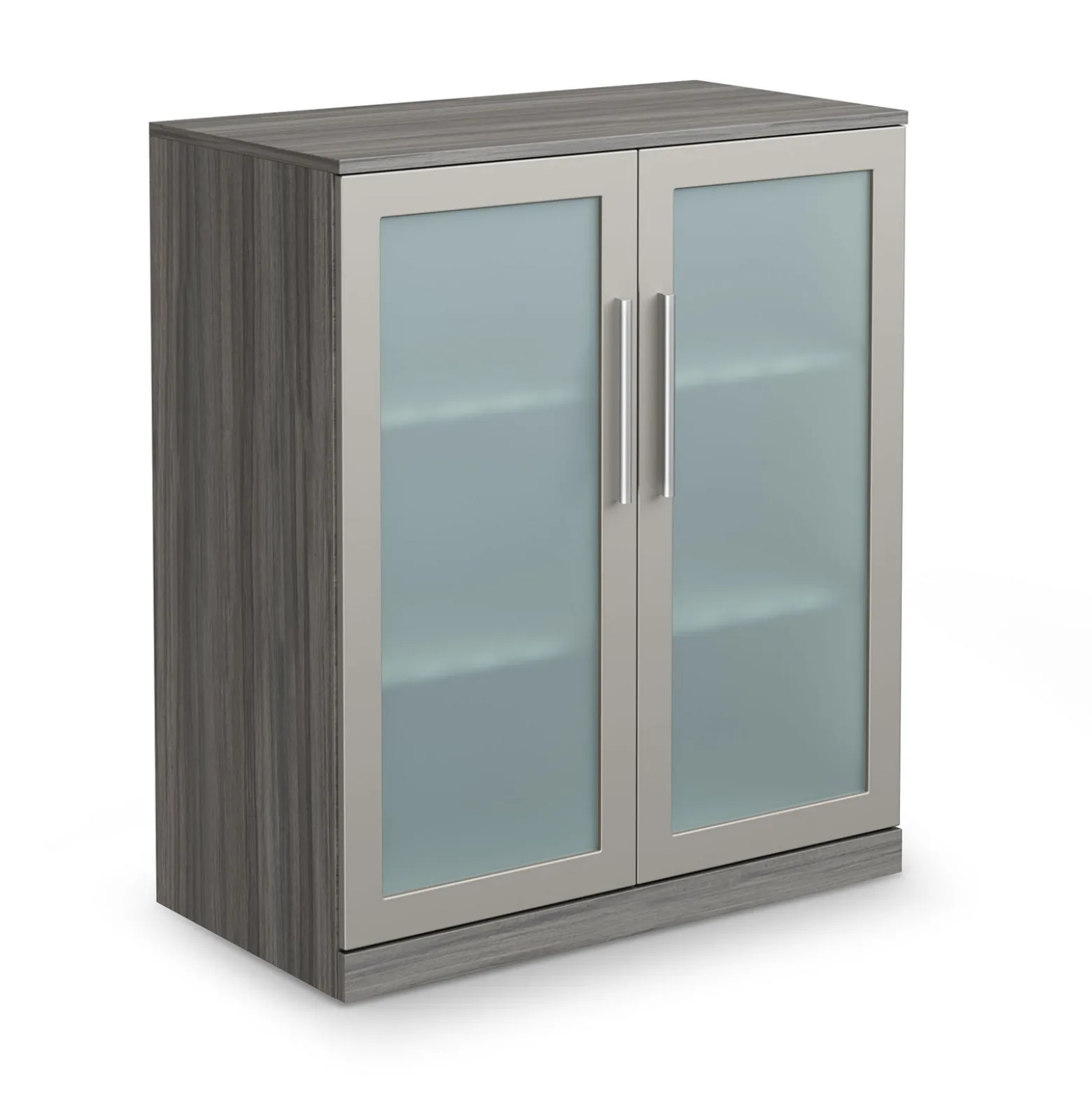 At Work Storage Cabinet with Glass Doors - 36'W x 19"D x 43"H