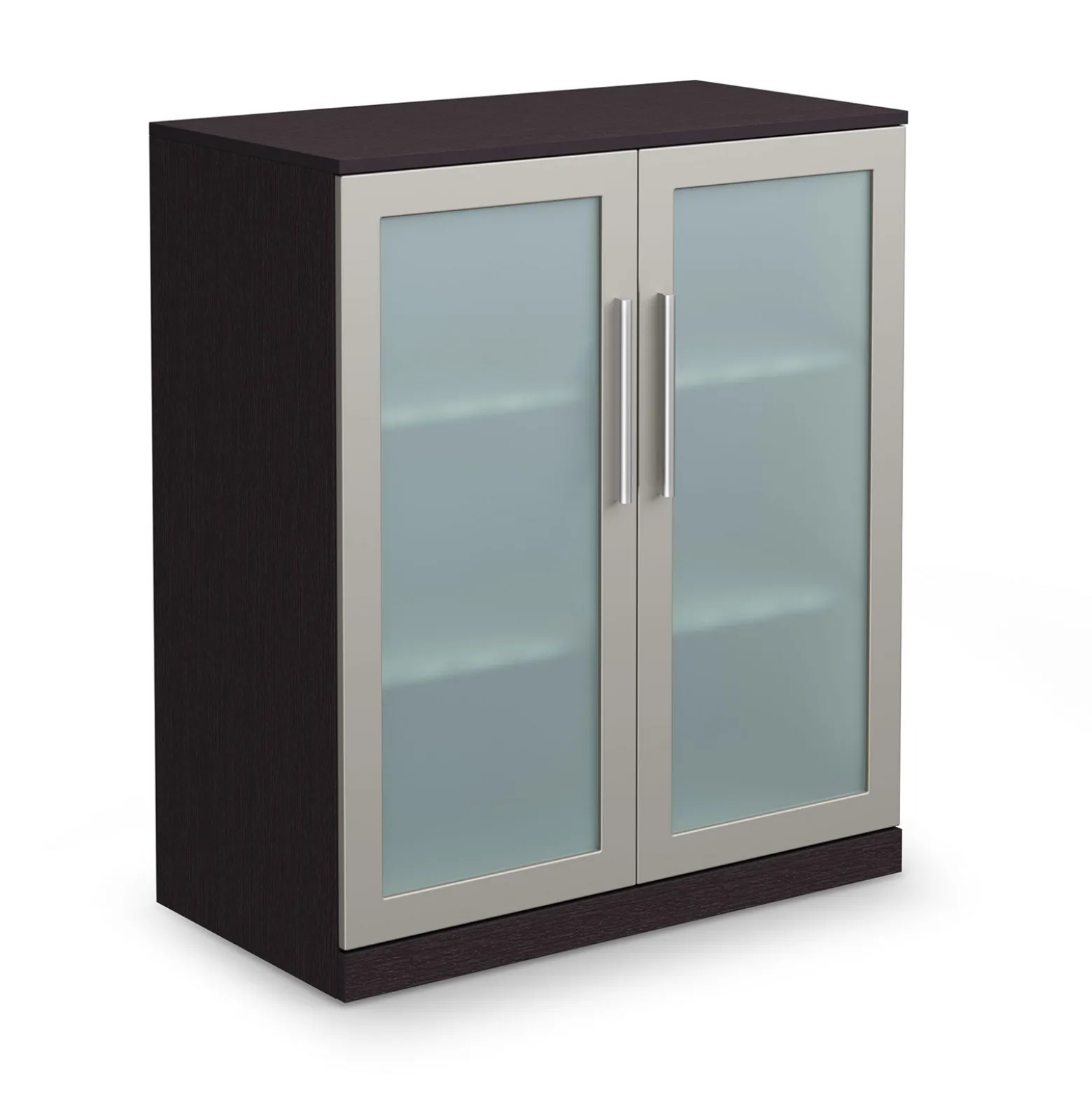 At Work Storage Cabinet with Glass Doors - 36'W x 19"D x 43"H
