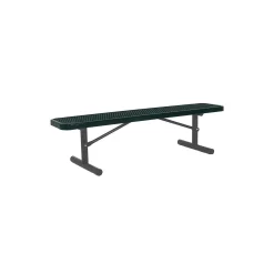 Backless Portable Diamond Pattern Steel Bench - 10'W