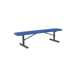 Backless Portable Diamond Pattern Steel Bench - 8'W