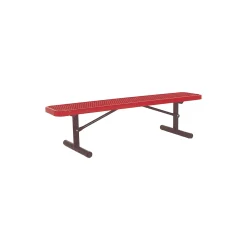 Backless Portable Diamond Pattern Steel Bench - 8'W
