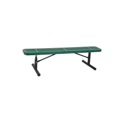 Backless Portable Perforated Steel Bench - 10'W