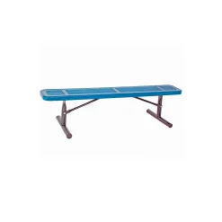 Backless Portable Perforated Steel Bench - 10'W