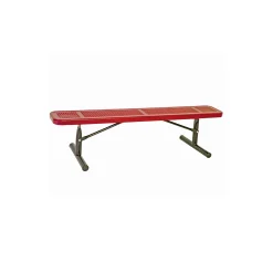 Backless Portable Perforated Steel Bench - 8'W