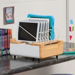 Bamboo Device Management Stand - Holds 6 Devices