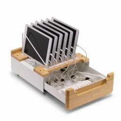 Bamboo Device Management Stand - Holds 6 Devices