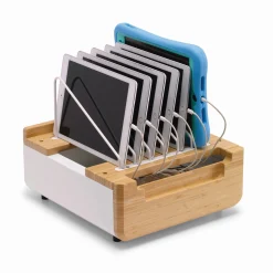 Bamboo Device Management Stand - Holds 6 Devices