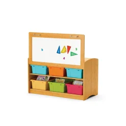 Bamboo Hide-Away Shelf w/ Color Tubs - 41