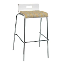 Bar Height Low Back Stool with Fabric Seat
