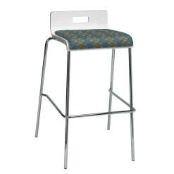 Bar Height Low Back Stool with Fabric Seat