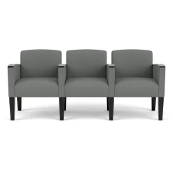 Belmont Solid Fabric Three Seater with Center Arms