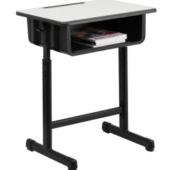 Billie Height Adjustable Student Desk with Open Book Box