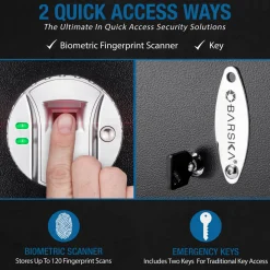 Biometric Fingerprint Security Safe - 1.45 Cu.Ft