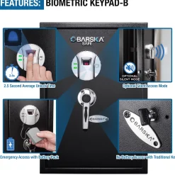 Biometric Fingerprint Security Safe - 1.45 Cu.Ft
