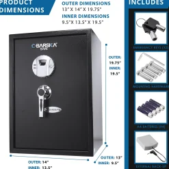 Biometric Fingerprint Security Safe - 1.45 Cu.Ft