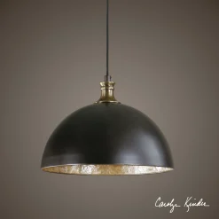 Black Dome Mini Pendant Light