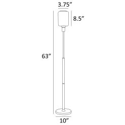 Black Metal Uplight Floor Lamp - 63
