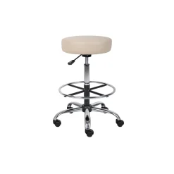 Boss Medical Backless Vinyl Stool with Adjustable Seat and Foot Ring