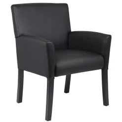 Box Arm Guest Chair with Black Wood Frame