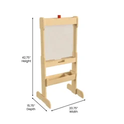 Bright Beginnings Double Sided Wooden Free-Standing STEAM Easel