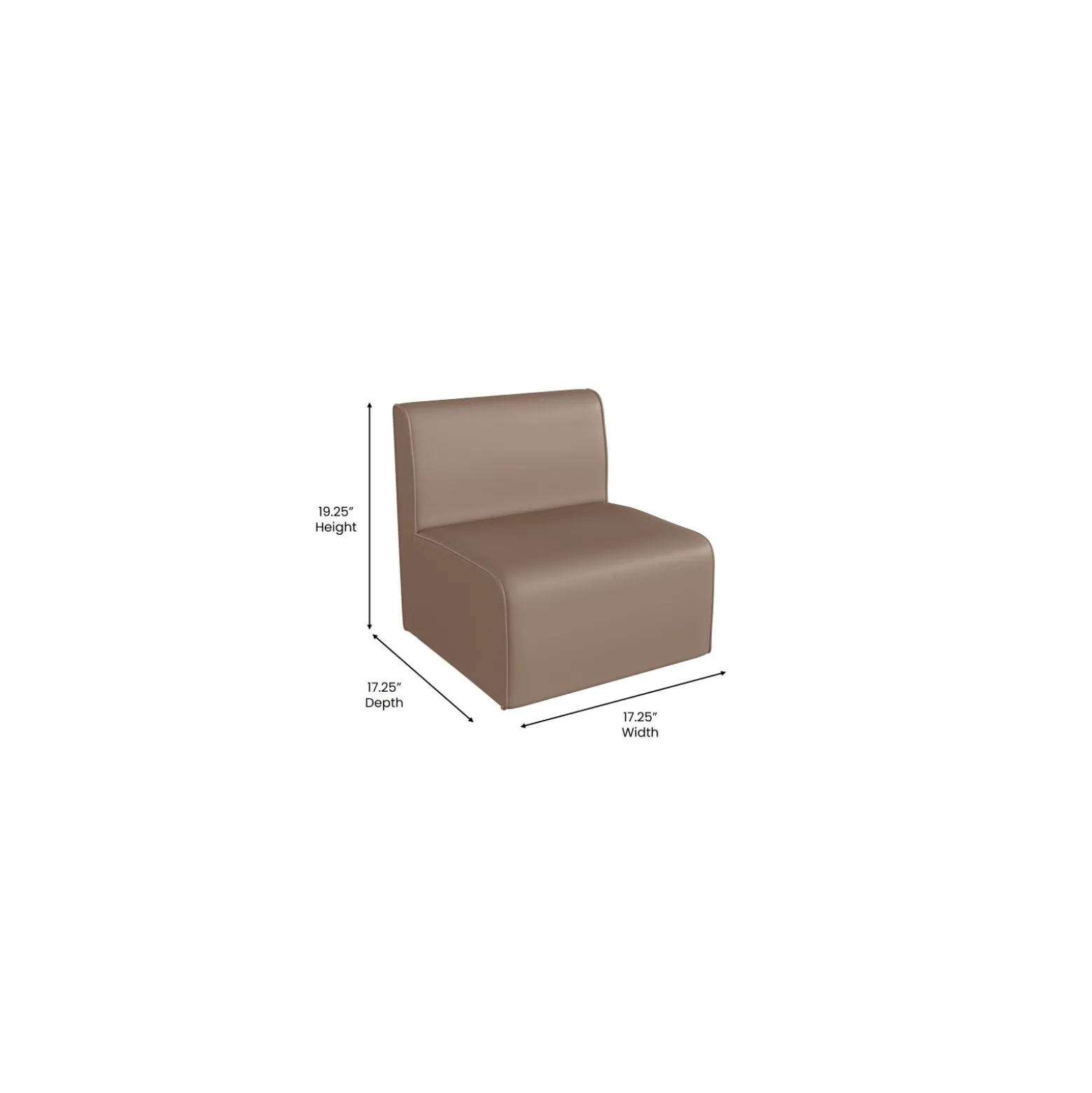 Bright Beginnings Modular Armless 1 Seater Sofa in Vinyl