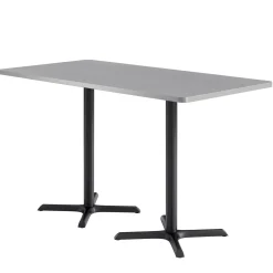 Café au lait Bar Height Rectangular Table with X Base - 72"W x 36"D