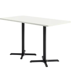 Café au lait Bar Height Rectangular Table with X Base - 72