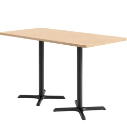 Café au lait Bar Height Rectangular Table with X Base - 72