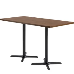 Café au lait Bar Height Rectangular Table with X Base - 72