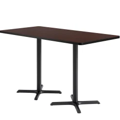 Café au lait Bar Height Rectangular Table with X Base - 72