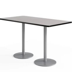 Café au lait Bar Height Rectangular Table with Pedestal Base - 72"W x 36"D