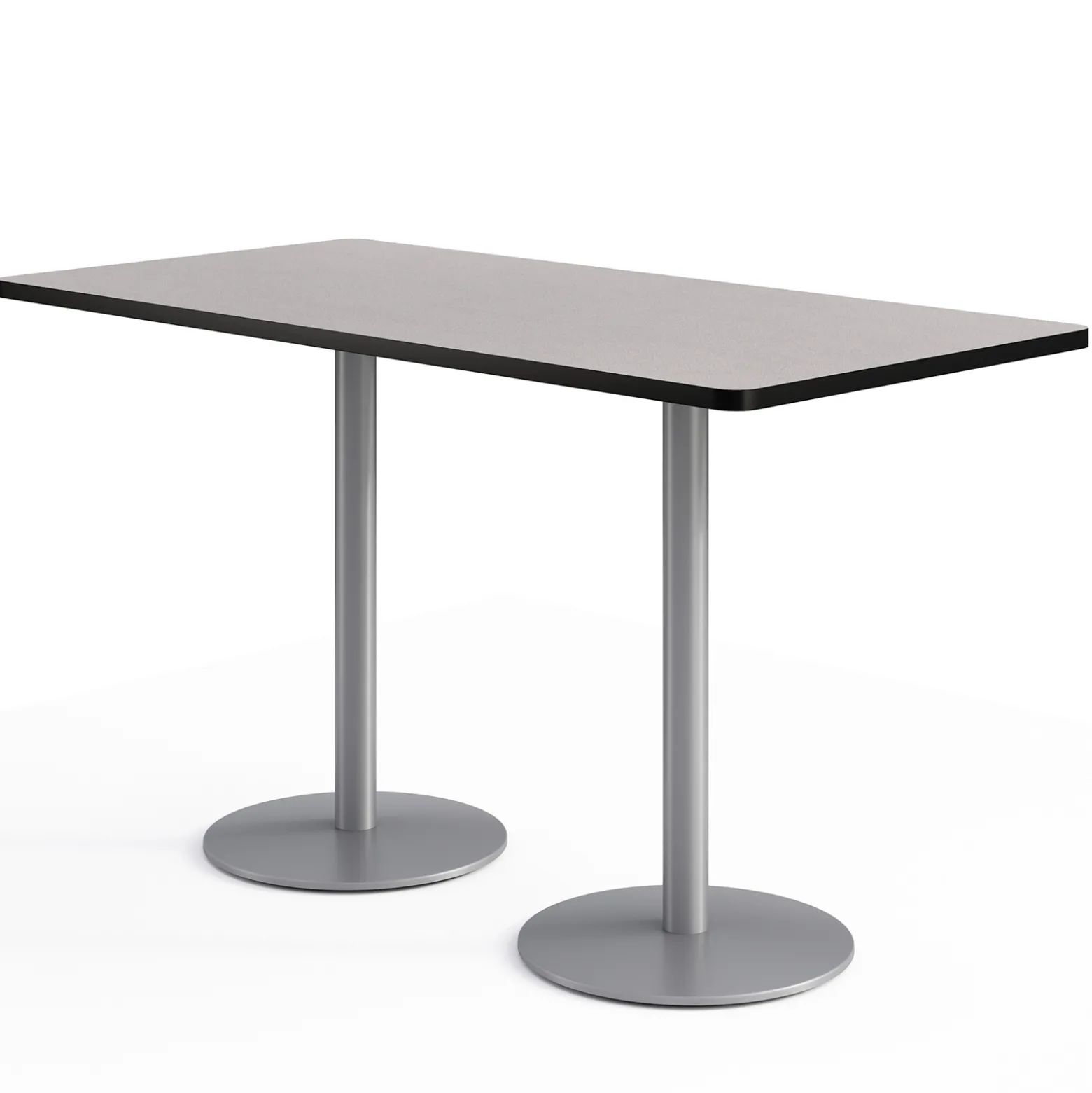 Café au lait Bar Height Rectangular Table with Pedestal Base - 72"W x 36"D