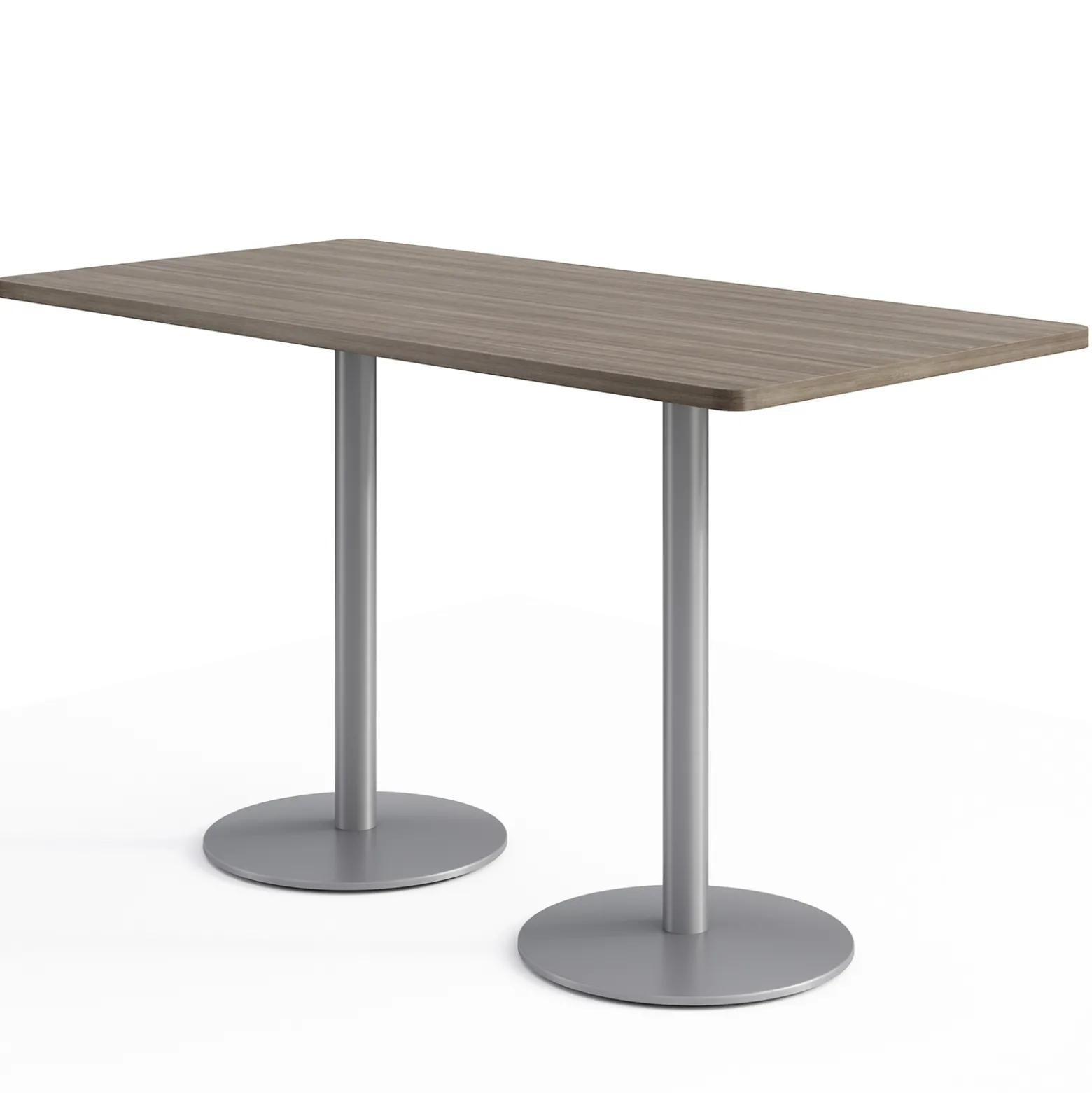 Café au lait Bar Height Rectangular Table with Pedestal Base - 72"W x 36"D