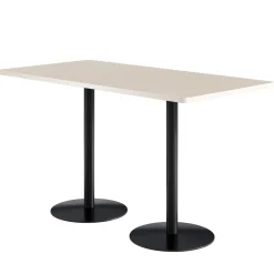 Café au lait Bar Height Rectangular Table with Pedestal Base - 72