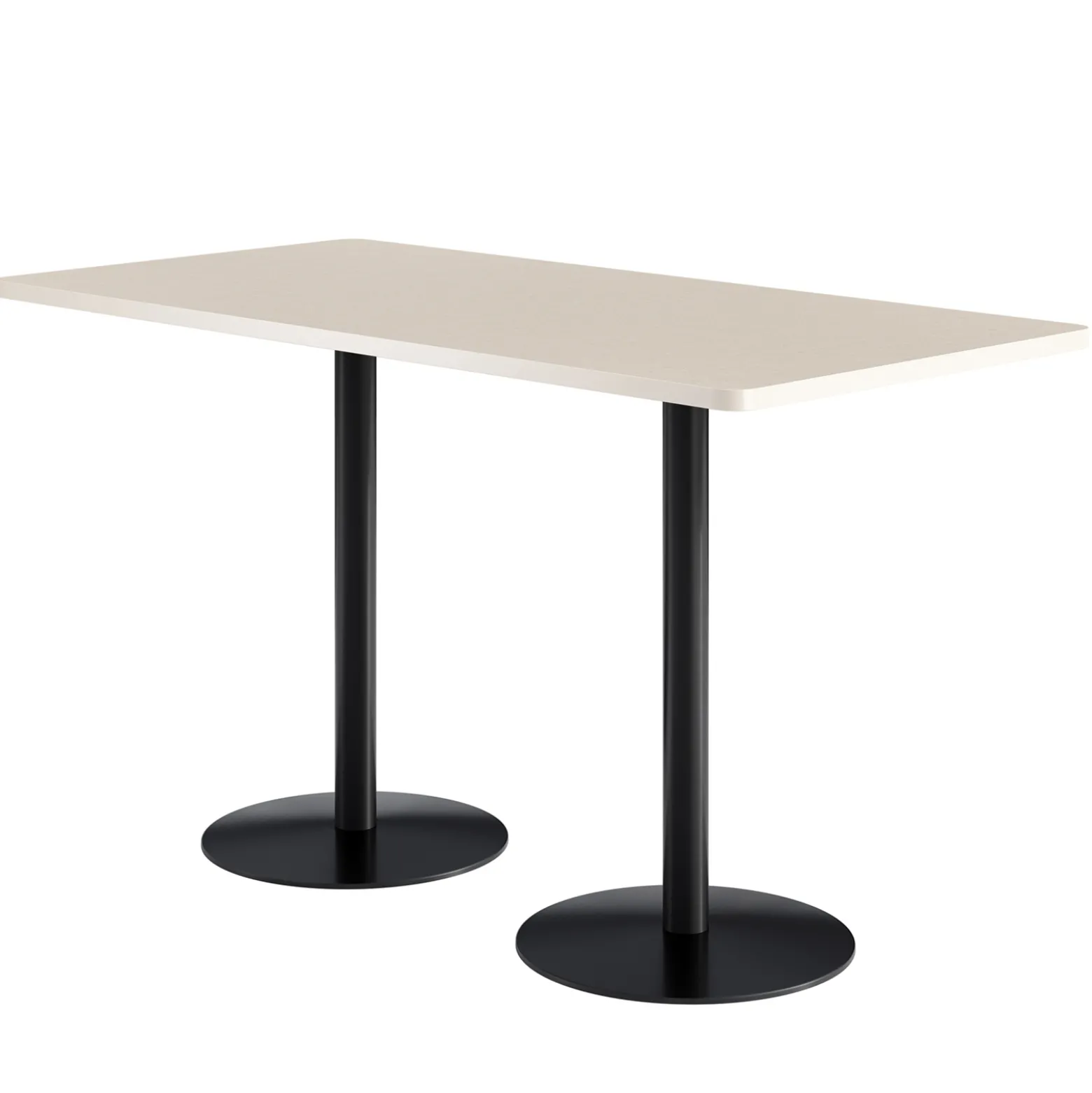 Café au lait Bar Height Rectangular Table with Pedestal Base - 72"W x 36"D