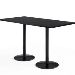 Café au lait Bar Height Rectangular Table with Pedestal Base - 72