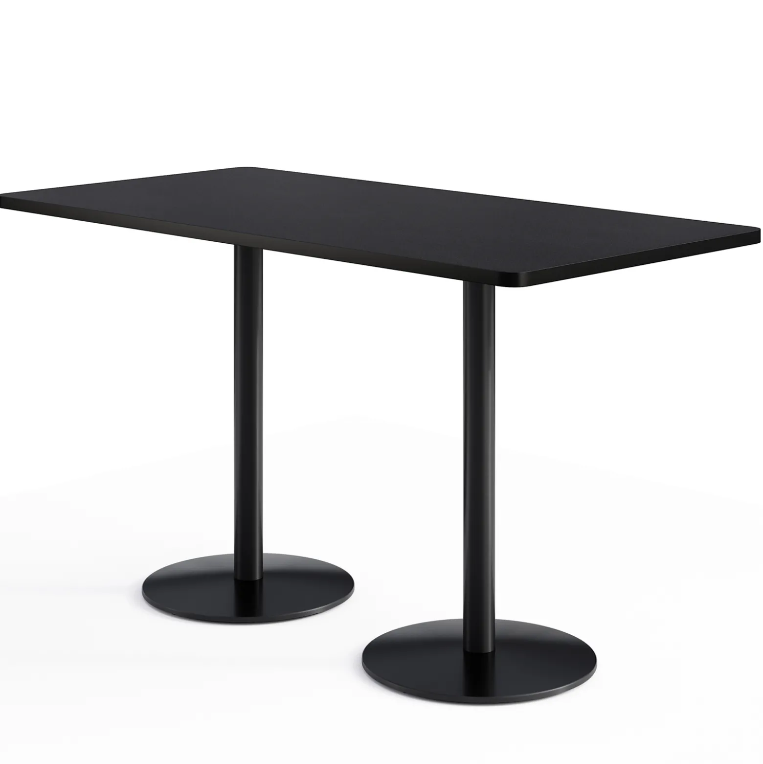 Café au lait Bar Height Rectangular Table with Pedestal Base - 72"W x 36"D
