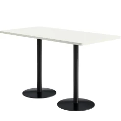 Café au lait Bar Height Rectangular Table with Pedestal Base - 72
