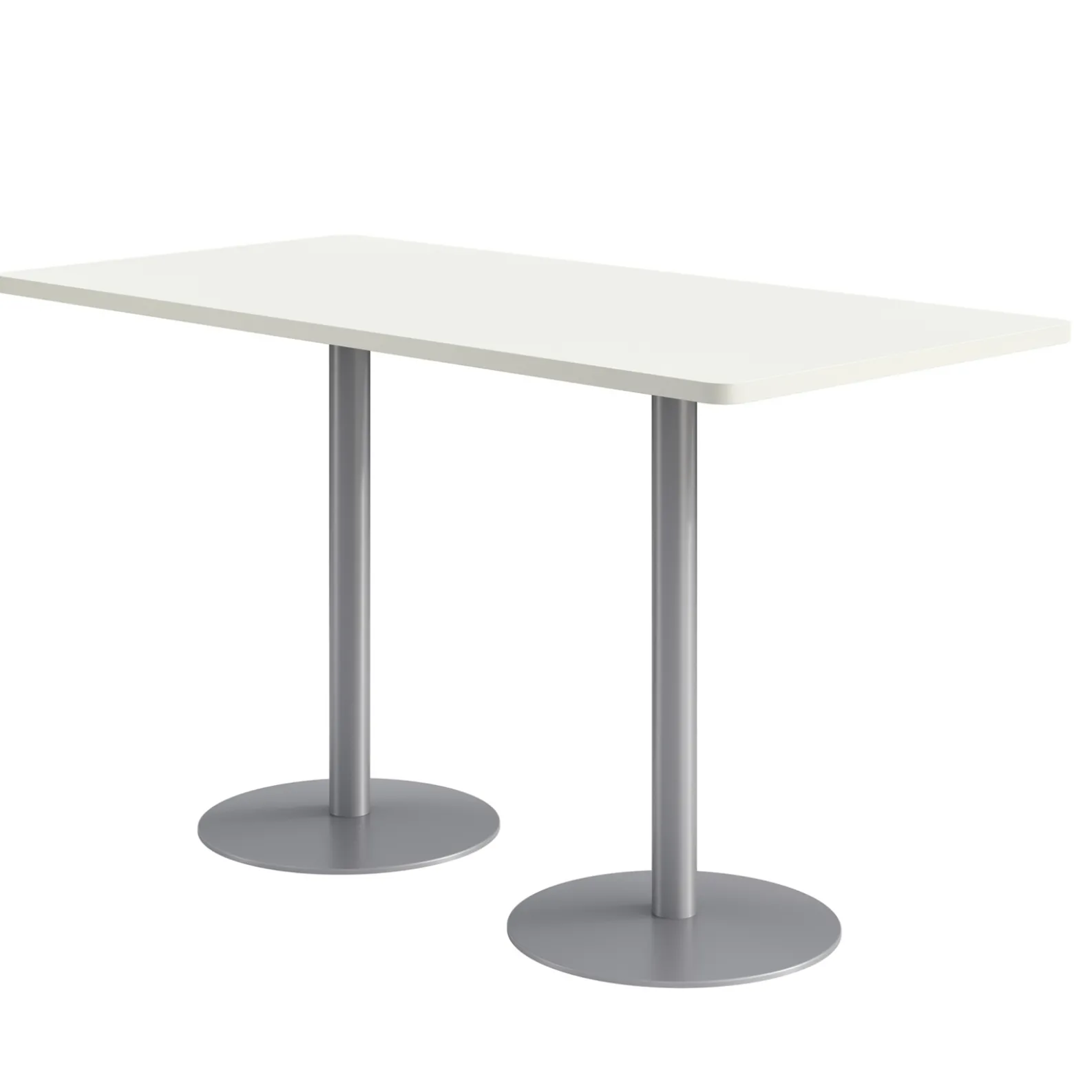 Café au lait Bar Height Rectangular Table with Pedestal Base - 72"W x 36"D