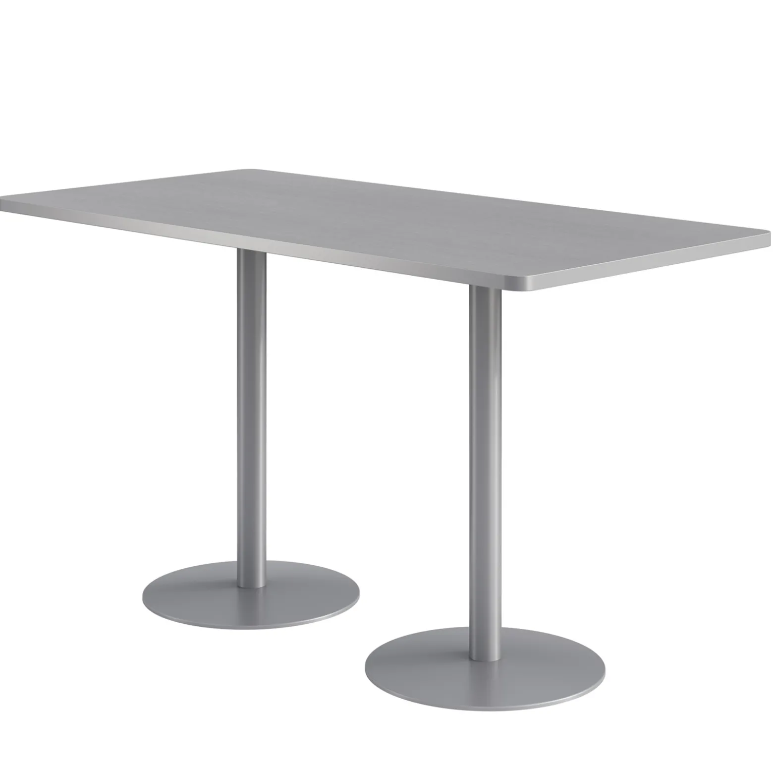 Café au lait Bar Height Rectangular Table with Pedestal Base - 72"W x 36"D
