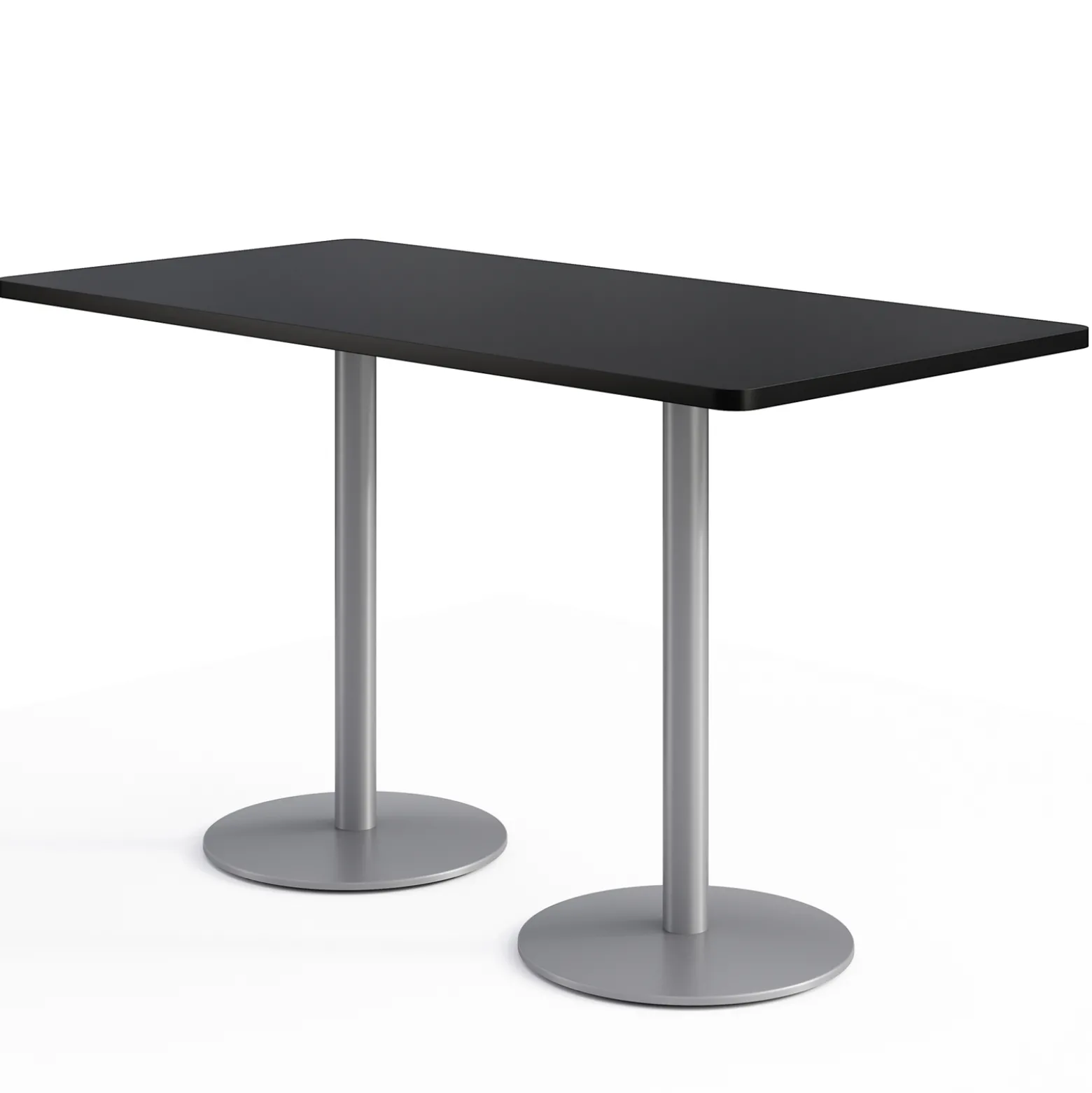 Café au lait Bar Height Rectangular Table with Pedestal Base - 72"W x 36"D
