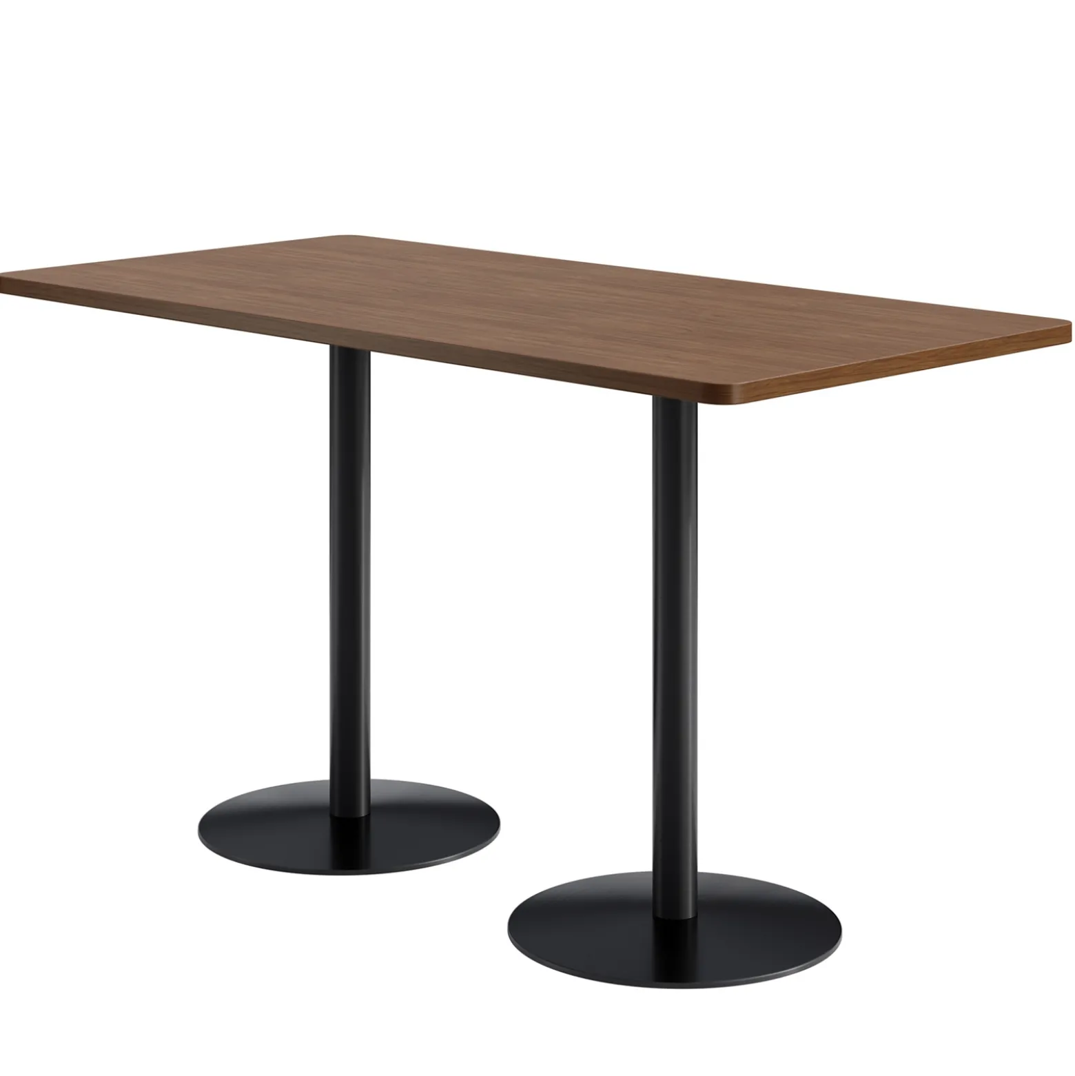 Café au lait Bar Height Rectangular Table with Pedestal Base - 72"W x 36"D
