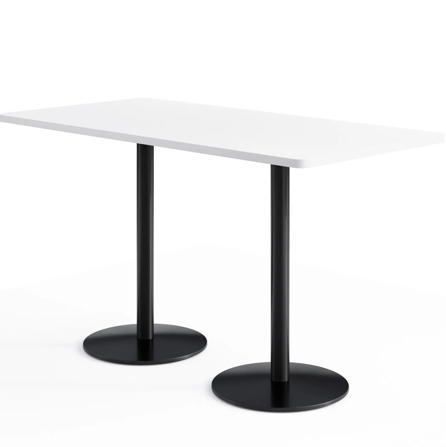 Café au lait Bar Height Rectangular Table with Pedestal Base - 72"W x 36"D