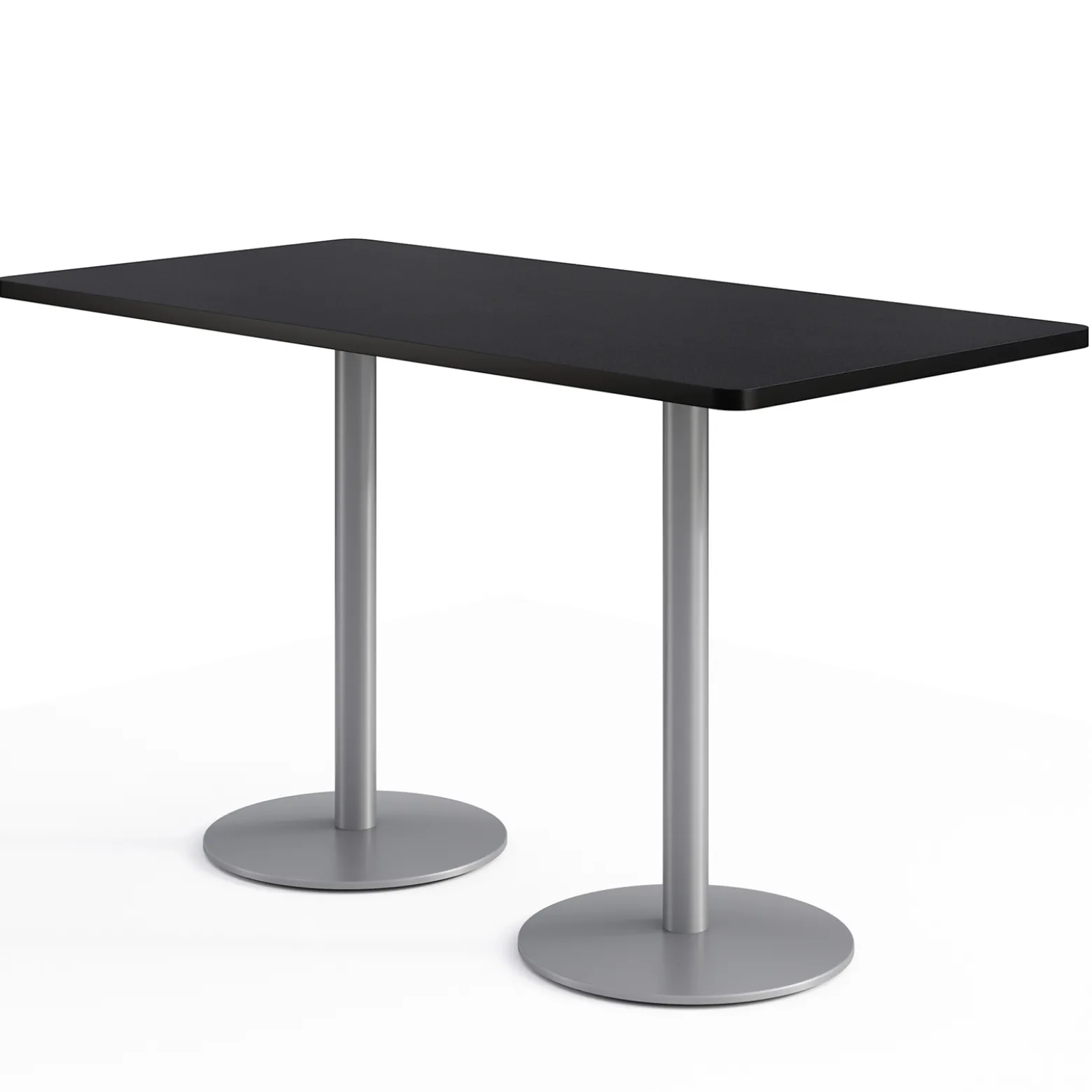 Café au lait Bar Height Rectangular Table with Pedestal Base - 72"W x 36"D