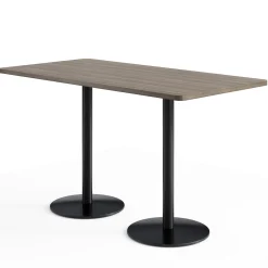 Café au lait Bar Height Rectangular Table with Pedestal Base - 72