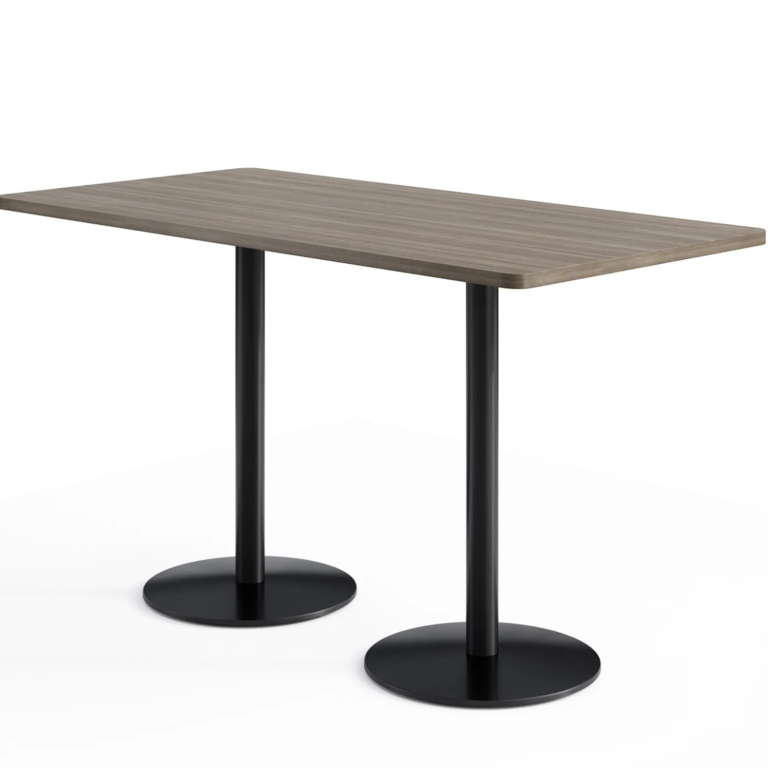 Café au lait Bar Height Rectangular Table with Pedestal Base - 72"W x 36"D