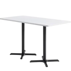 Café au lait Bar Height Rectangular Table with X Base - 72