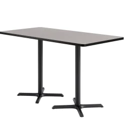 Café au lait Bar Height Rectangular Table with X Base - 72
