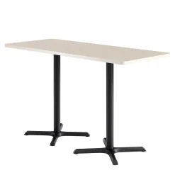 Café au lait Bar Height Rectangular Table with X Base - 72